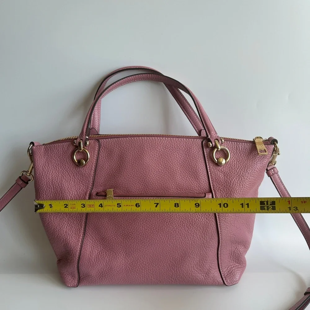 Coach Kacey Satchel True Pink Pebbled Leather Bag C6229